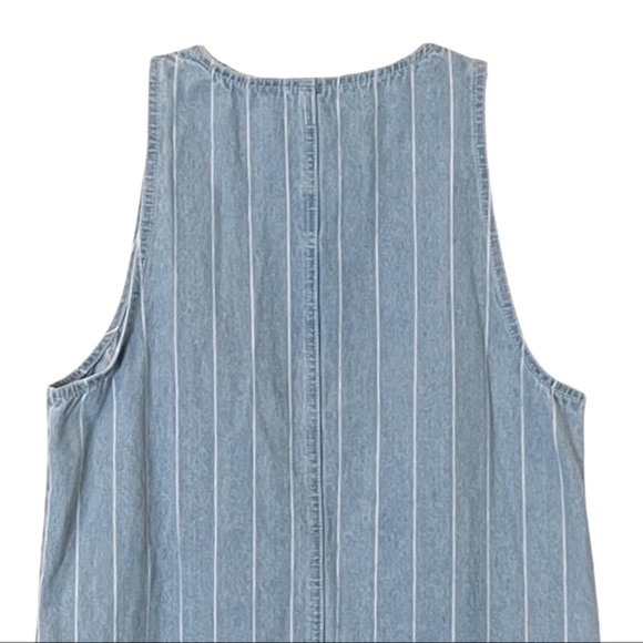๐บ RVCA Trail It Vertical Striped Vintage Washed Denim Dress Size S - Picture 4 of 15